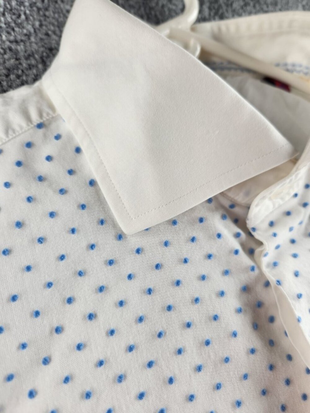 Robert Graham 42 16.5 White Blue Polka Dot Long Sleeve Button Up Shirt Cotton - Picture 5 of 16